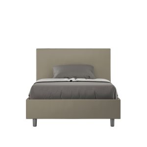 Letto una piazza e mezza senza rete imbottito 120x200 similpelle cappuccino Adele