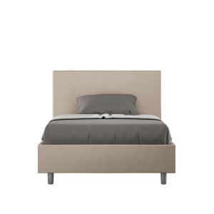 Letto una piazza e mezza senza rete imbottito 120x200 similpelle tortora Adele