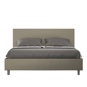 Letto matrimoniale senza rete imbottito 160x190 similpelle cappuccino Adele