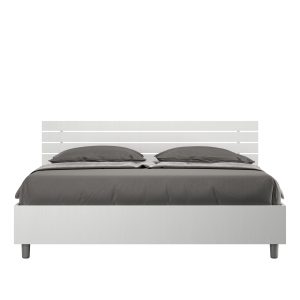 Letto matrimoniale senza rete 160x190 testata dritta con doghe bianco frassino Ankel