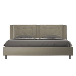 Letto matrimoniale king size contenitore imbottito 180x210 similpelle cappuccino Annalisa