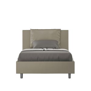 Letto una piazza e mezza senza rete imbottito 120x200 similpelle cappuccino Antea