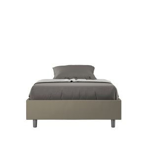 Letto una piazza e mezza senza rete imbottito 120x190 similpelle cappuccino Azelia