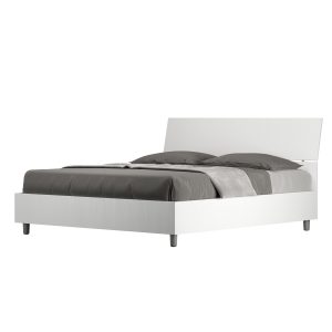 Letto matrimoniale senza rete 160x190 testata inclinata bianco frassino Demas