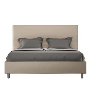 Letto matrimoniale king size contenitore imbottito 170x210 similpelle tortora Focus
