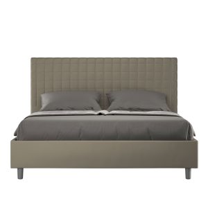 Letto matrimoniale senza rete imbottito 160x210 similpelle cappuccino Sunny