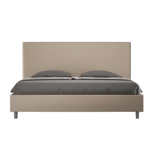 Letto matrimoniale king size senza rete imbottito 180x210 similpelle tortora Focus