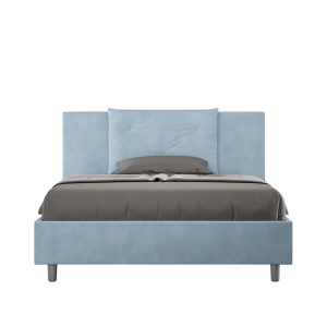 Letto una piazza e mezza contenitore imbottito 130x210 microfibra azzurro Appia