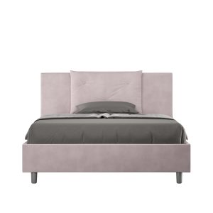 Letto una piazza e mezza contenitore imbottito 130x210 microfibra glicine Appia