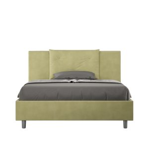 Letto una piazza e mezza contenitore imbottito 130x210 microfibra tè verde Appia