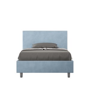 Letto una piazza e mezza senza rete imbottito 110x190 microfibra azzurro Adele