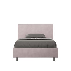 Letto una piazza e mezza senza rete imbottito 120x190 microfibra glicine Adele