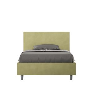 Letto una piazza e mezza senza rete imbottito 120x190 microfibra tè verde Adele