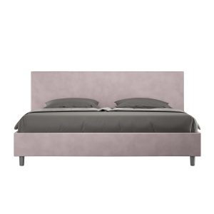 Letto matrimoniale king size senza rete imbottito 180x210 microfibra glicine Adele