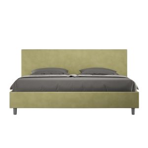 Letto matrimoniale king size senza rete imbottito 180x210 microfibra tè verde Adele