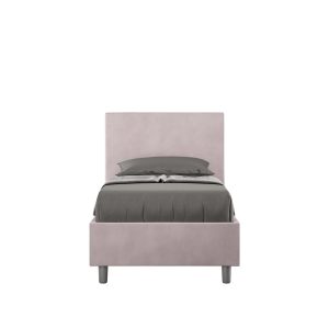 Letto singolo contenitore imbottito 80x210 microfibra glicine Adele