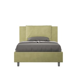Letto una piazza e mezza contenitore imbottito 120x210 microfibra tè verde Antea
