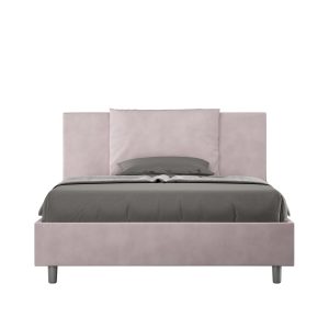 Letto queen size contenitore imbottito 150x210 microfibra glicine Antea