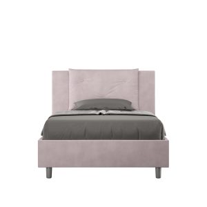 Letto una piazza e mezza contenitore imbottito 120x210 microfibra glicine Appia