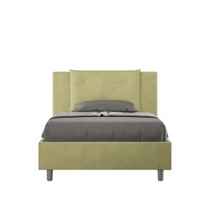 Letto una piazza e mezza contenitore imbottito 120x210 microfibra tè verde Appia