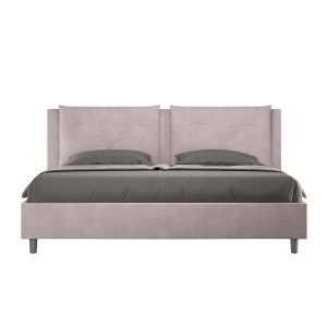 Letto matrimoniale king size contenitore imbottito 180x210 microfibra glicine Appia