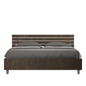 Letto matrimoniale senza rete 160x190 testata dritta con doghe noce Ankel