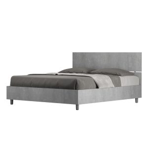 Letto matrimoniale senza rete 160x190 testata dritta cemento Demas