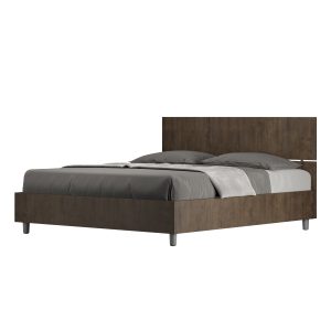 Letto matrimoniale senza rete 160x190 testata dritta noce Demas