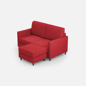Divano Karay 2 posti (due sedute da 60cm) + pouf misure esterne L.138 P.155 colore rosso
