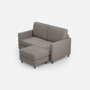 Divano Karay 2 posti (due sedute da 60cm) + pouf misure esterne L.138 P.155 colore grigio
