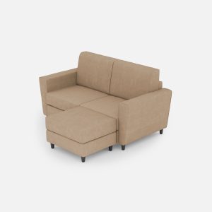 Divano Yasel 2 posti (due sedute da 60cm) + pouf misure esterne L.152 P.155 colore beige