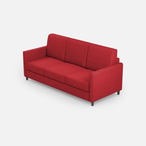 Divano Karay 3 posti (tre sedute da 60cm) misure esterne L.198cm colore rosso