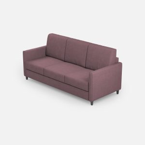 Divano Karay 3 posti (tre sedute da 60cm) misure esterne L.198cm colore prugna