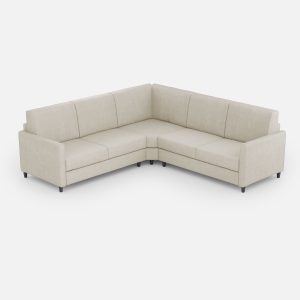 Divano Karay 2 posti medio (due sedute da 70cm) + angolo + divano 2 posti medio (due sedute da 70cm) misure esterne L.241x241 colore latte