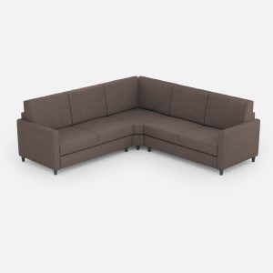 Divano Karay 2 posti medio (due sedute da 70cm) + angolo + divano 2 posti medio (due sedute da 70cm) misure esterne L.241x241 colore talpa