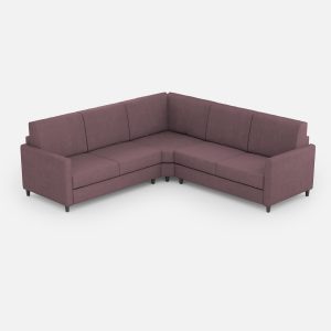 Divano Karay 2 posti medio (due sedute da 70cm) + angolo + divano 2 posti medio (due sedute da 70cm) misure esterne L.241x241 colore prugna