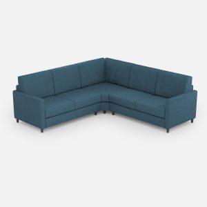 Divano Karay 2 posti medio (due sedute da 70cm) + angolo + divano 2 posti medio (due sedute da 70cm) misure esterne L.241x241 colore avio