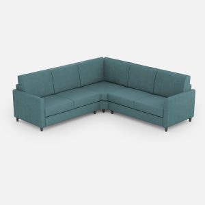Divano Karay 2 posti medio (due sedute da 70cm) + angolo + divano 2 posti medio (due sedute da 70cm) misure esterne L.241x241 colore petrolio
