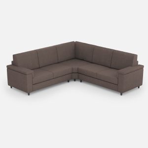 Divano Marrak 2 posti medio (due sedute da 70cm) + angolo + divano 2 posti medio (due sedute da 70cm) misure esterne L.246x246 colore talpa