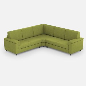 Divano Marrak 2 posti medio (due sedute da 70cm) + angolo + divano 2 posti medio (due sedute da 70cm) misure esterne L.246x246 colore verde