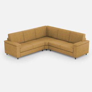 Divano Marrak 2 posti medio (due sedute da 70cm) + angolo + divano 2 posti medio (due sedute da 70cm) misure esterne L.246x246 colore ocra