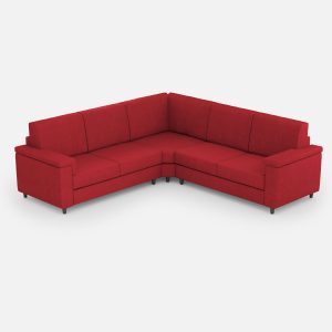 Divano Marrak 2 posti medio (due sedute da 70cm) + angolo + divano 2 posti medio (due sedute da 70cm) misure esterne L.246x246 colore rosso