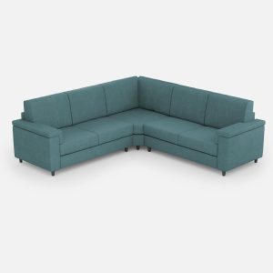 Divano Marrak 2 posti medio (due sedute da 70cm) + angolo + divano 2 posti medio (due sedute da 70cm) misure esterne L.246x246 colore petrolio