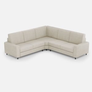 Divano Sakar 2 posti medio (due sedute da 70cm) + angolo + divano 2 posti medio (due sedute da 70cm) misure esterne L.246x246 colore latte