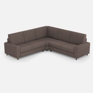 Divano Sakar 2 posti medio (due sedute da 70cm) + angolo + divano 2 posti medio (due sedute da 70cm) misure esterne L.246x246 colore talpa