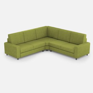 Divano Sakar 2 posti medio (due sedute da 70cm) + angolo + divano 2 posti medio (due sedute da 70cm) misure esterne L.246x246 colore verde