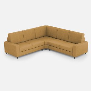 Divano Sakar 2 posti medio (due sedute da 70cm) + angolo + divano 2 posti medio (due sedute da 70cm) misure esterne L.246x246 colore ocra