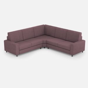 Divano Sakar 2 posti medio (due sedute da 70cm) + angolo + divano 2 posti medio (due sedute da 70cm) misure esterne L.246x246 colore prugna