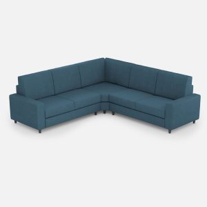 Divano Sakar 2 posti medio (due sedute da 70cm) + angolo + divano 2 posti medio (due sedute da 70cm) misure esterne L.246x246 colore avio