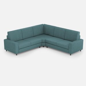 Divano Sakar 2 posti medio (due sedute da 70cm) + angolo + divano 2 posti medio (due sedute da 70cm) misure esterne L.246x246 colore petrolio